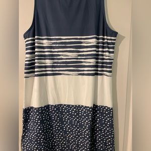 Navy & white maxi dress